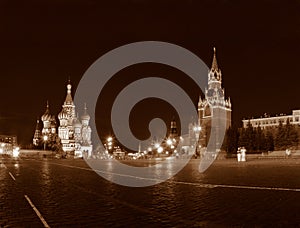 Blessed Vasily's temple and Kremlin in Moscow.