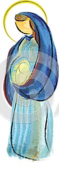 Blessed Virgin mary pregnant, abstract symbolic illustration photo