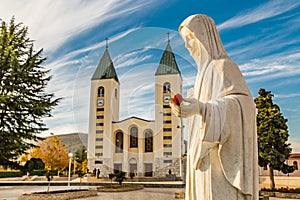 Blessed Virgin Mary with red rose