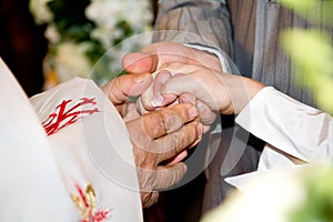 Blessing at wedding ceremony photo