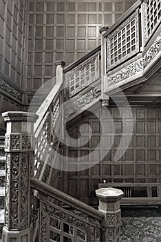 Bletchley park, Vintage wooden staircase photo