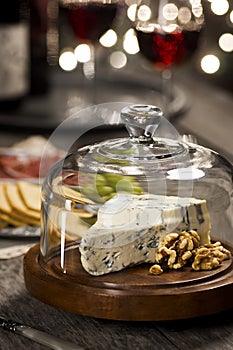 Bleu Cheese or Gorgonzola with Walnuts at New Year's Eve Party