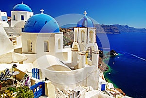 Blew churches of Santorini