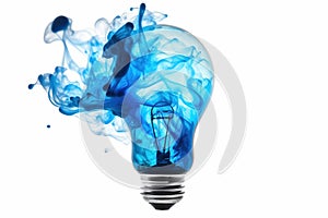 blew up light bulb with a dark blue Smoke inside