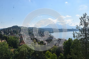 Blick ÃÂ¼ber Luzern und die Stadtmauer photo