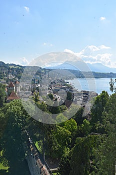 Blick Ã¼ber Luzern und die Stadtmauer 1