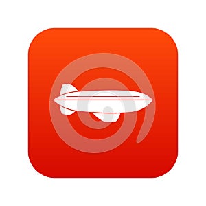Blimp aircraft flying icon digital red