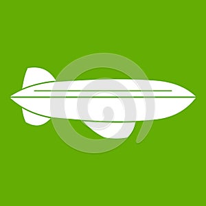 Blimp aircraft flying icon green
