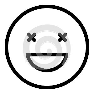 Blind emoji icon, outline style