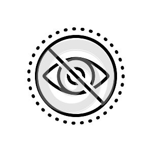 Black line icon for Blind, eye and blindness