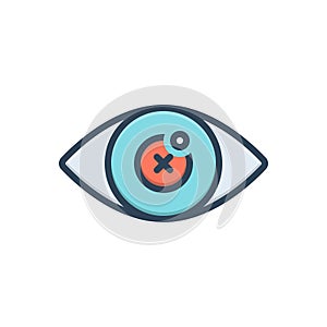 Color illustration icon for Blind, eye and eyeless