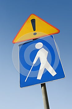 Blind person roadsign