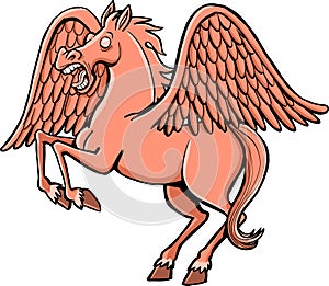 blind red pegasus with outstretched wings