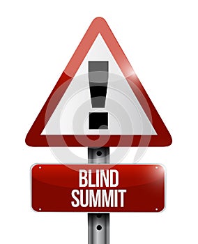 Blind summit warning sign illustration design