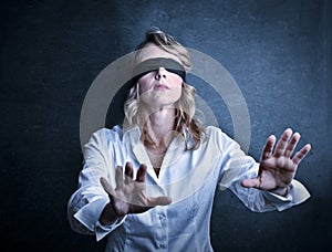 Blind woman photo