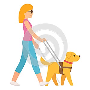 Blind woman with guide dog