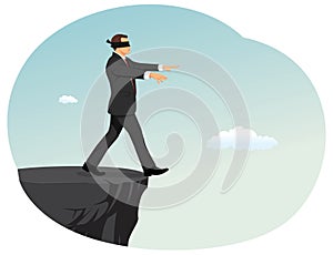 Blindfolded businessman