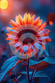 Blinding Blooms: A Digital Display of Vibrant Sunflowers photo