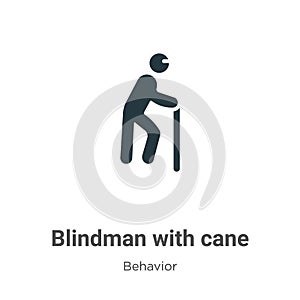 Blindman with cane vector icon on white background. Flat vector blindman with cane icon symbol sign from modern behavior