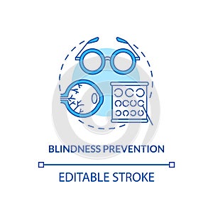 Blindness prevention concept icon