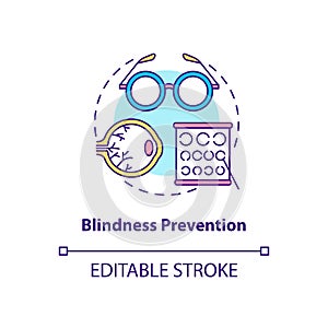 Blindness prevention concept icon