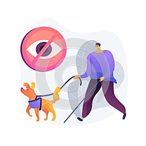 Blindness and vision loss abstract concept vector illustration.