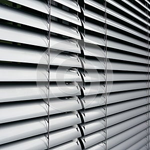 Blinds as sun protection on the window of an office building