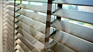 Blinds, Evening sun light outside window blinds, sunshine and shadow on window blind, decorative interior in home