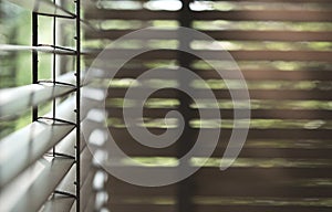 Blinds, Evening sun light outside window blinds, sunshine and shadow on window blind, decorative interior in home