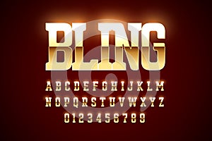 Bling style gold font design