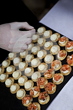 Blini and smoked salmon