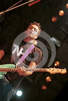 Blink 182 , Mark Hoppus during the concert