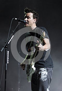 Blink 182 performs in concert