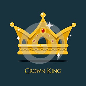 Blinking shiny king golden crown or crest.