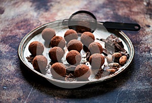 Bliss balls chocolate candies truffles