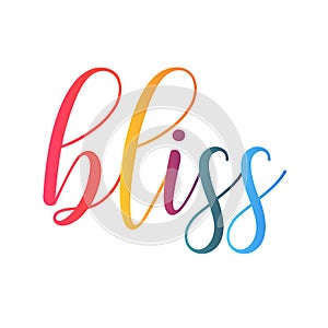 Bliss Lettering Hand Drawn Vector Illustration Element