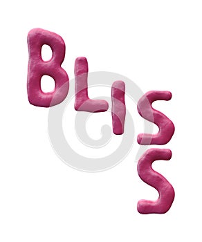 Bliss word clay text graphic