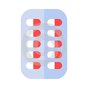 Blister Pack With Pills Icon Rectangular Plate