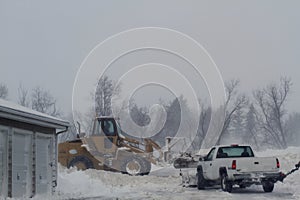 Blizzard clean up parking lot