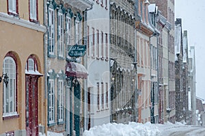 Blizzard in old Quebec city