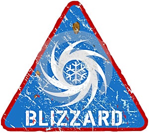 Blizzard warning sign