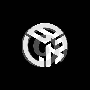 BLK letter logo design on black background. BLK creative initials letter logo concept. BLK letter design