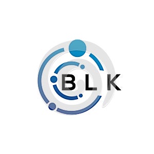BLK letter logo design on white background. BLK creative initials letter logo concept. BLK letter design