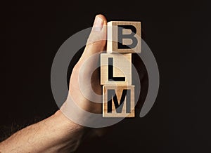 BLM acronym. Black lives matters concept