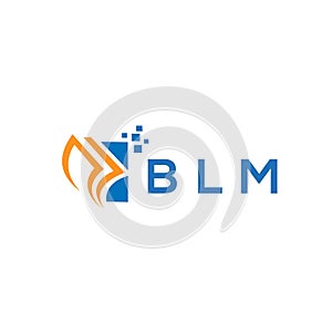 BLM credit repair accounting logo design on white background. BLM creative initials Growth graph letter logo concept. BLM business