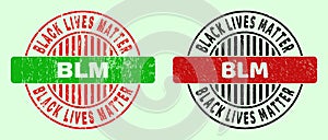 BLM Round Bicolour Stamp Seals - Unclean Texture