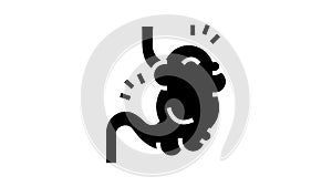 bloating digestion system glyph icon animation