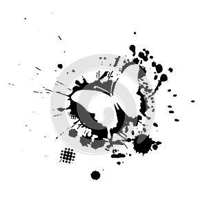 Blob and butterfly. Vector illustration. Abstract grunge decoration. Vector illustration.