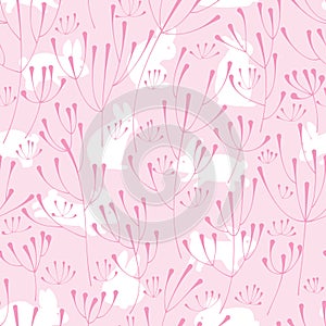 Blob plant pink rabbit seamless pattern photo