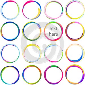 Blob Ring Overlaping Circle Arc Swirl Multicolor Shape Swirl Set